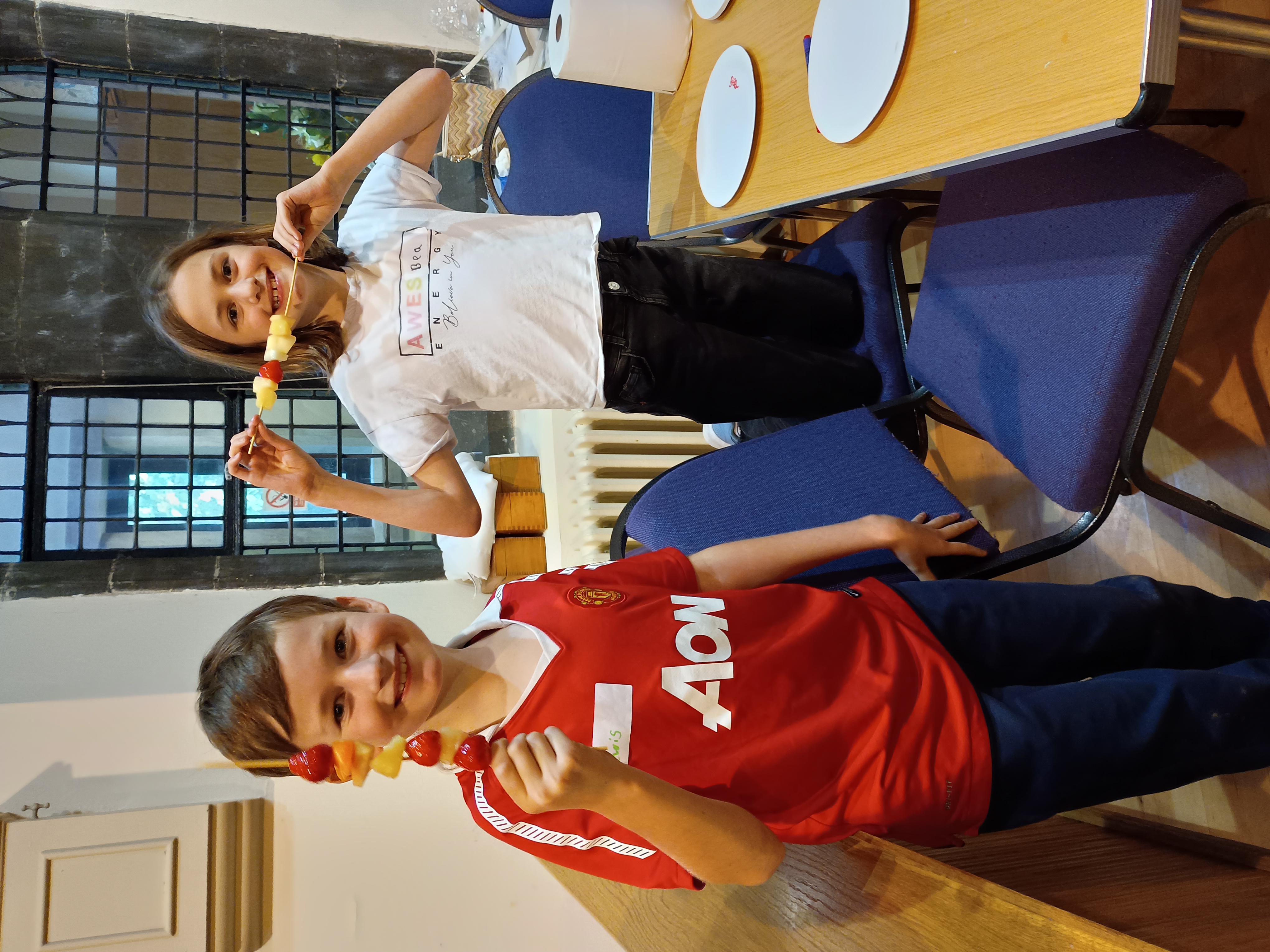 Fruit kebabs at Messy Church