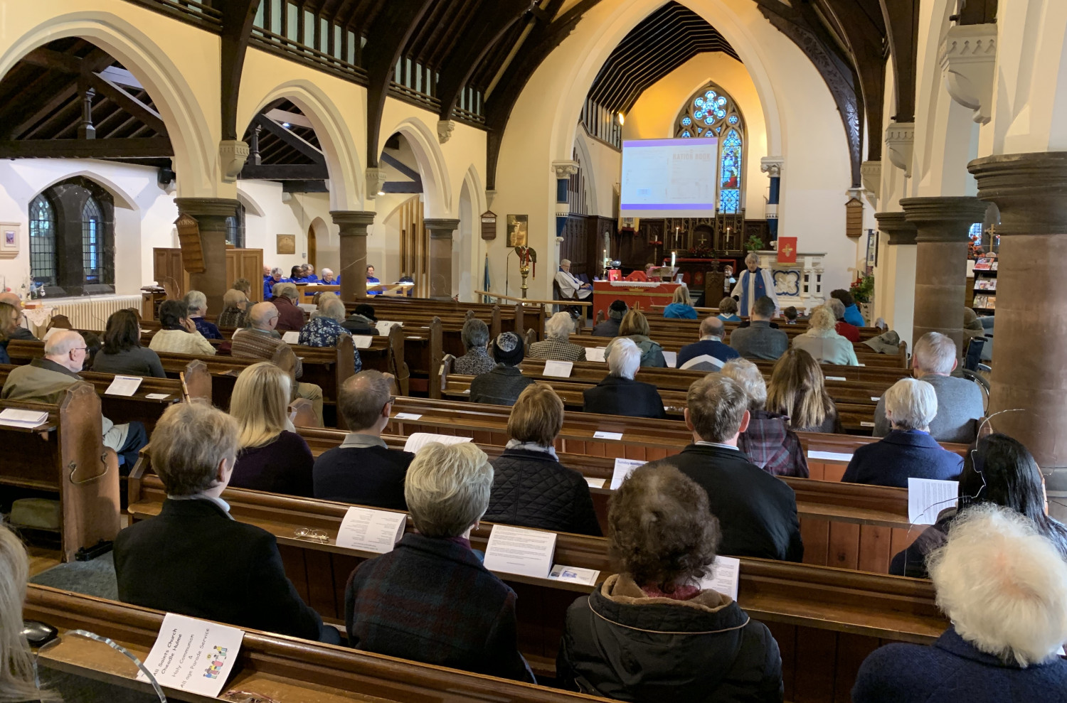 church service in All Saints church